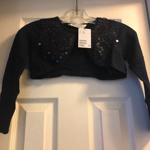 H&M Girls Shrug Cardigan Navy Sz4-6Y NWT